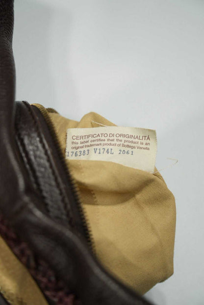 Bottega Veneta Brown Leather Hobo Bag Woven Design