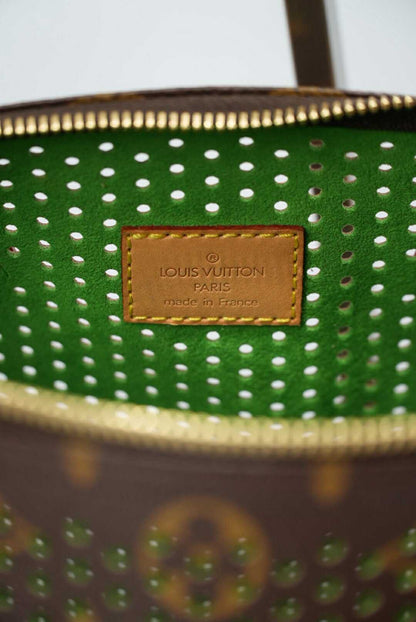 Louis Vuitton Green Perforated Limited Edition Speedy 30 Bag