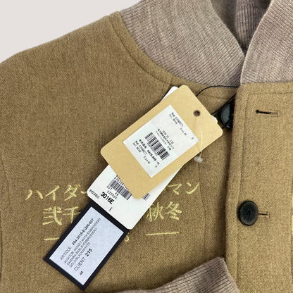 Haider Ackermann Beige Embroidered Aviator Bomber Jacket