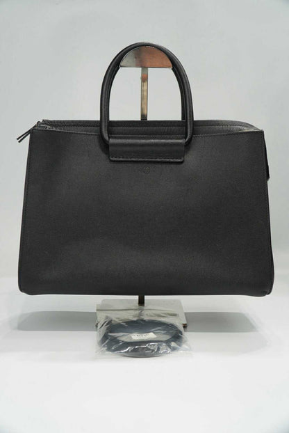 The Row Classic 5 Pebbled Leather Tote Bag in Black