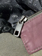 Dolce & Gabbana Dusty Pink Creased Leather Bomber Jacket
