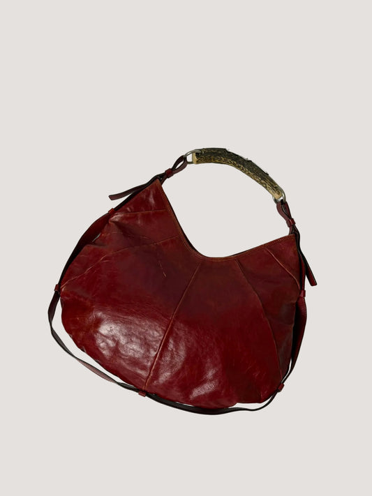Yves Saint Laurent Red Leather Mombasa Hobo Bag