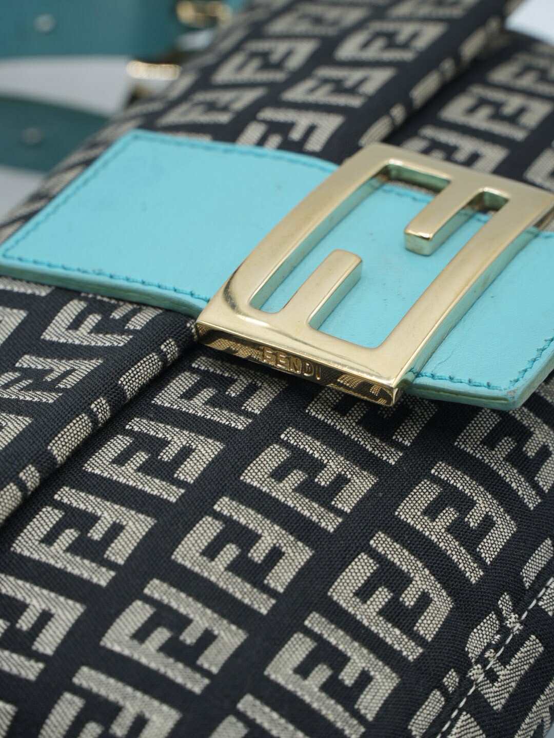 Fendi Zucchino Canvas Mamma Baguette Bag