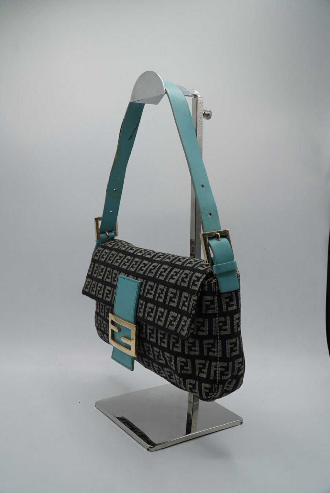 Fendi Zucchino Canvas Mamma Baguette Bag