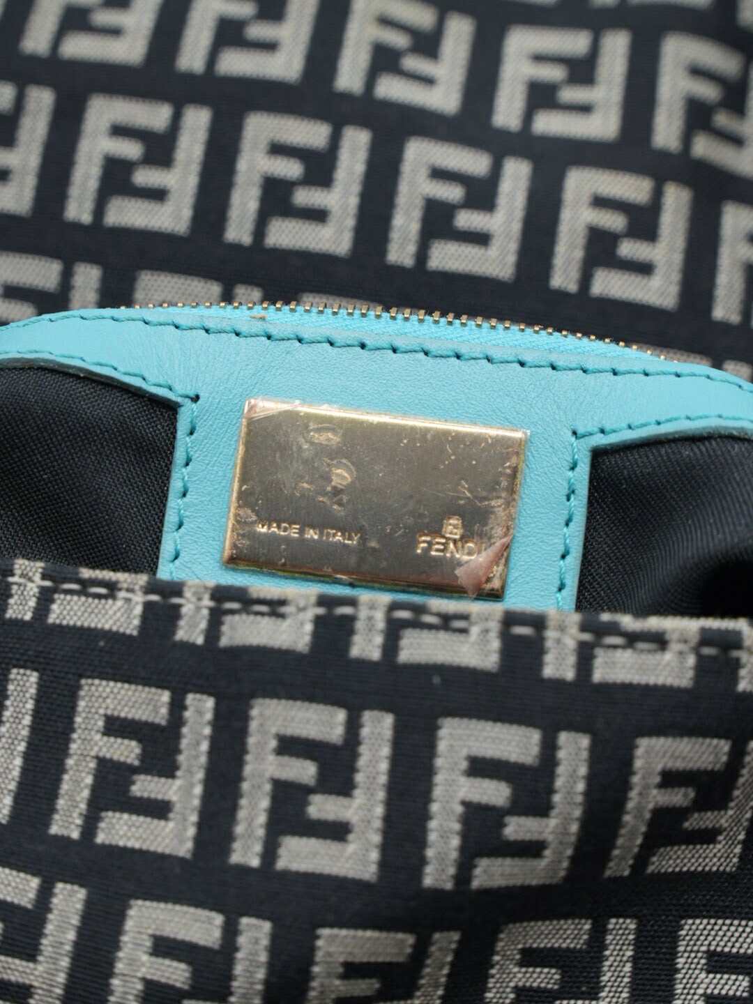 Fendi Zucchino Canvas Mamma Baguette Bag