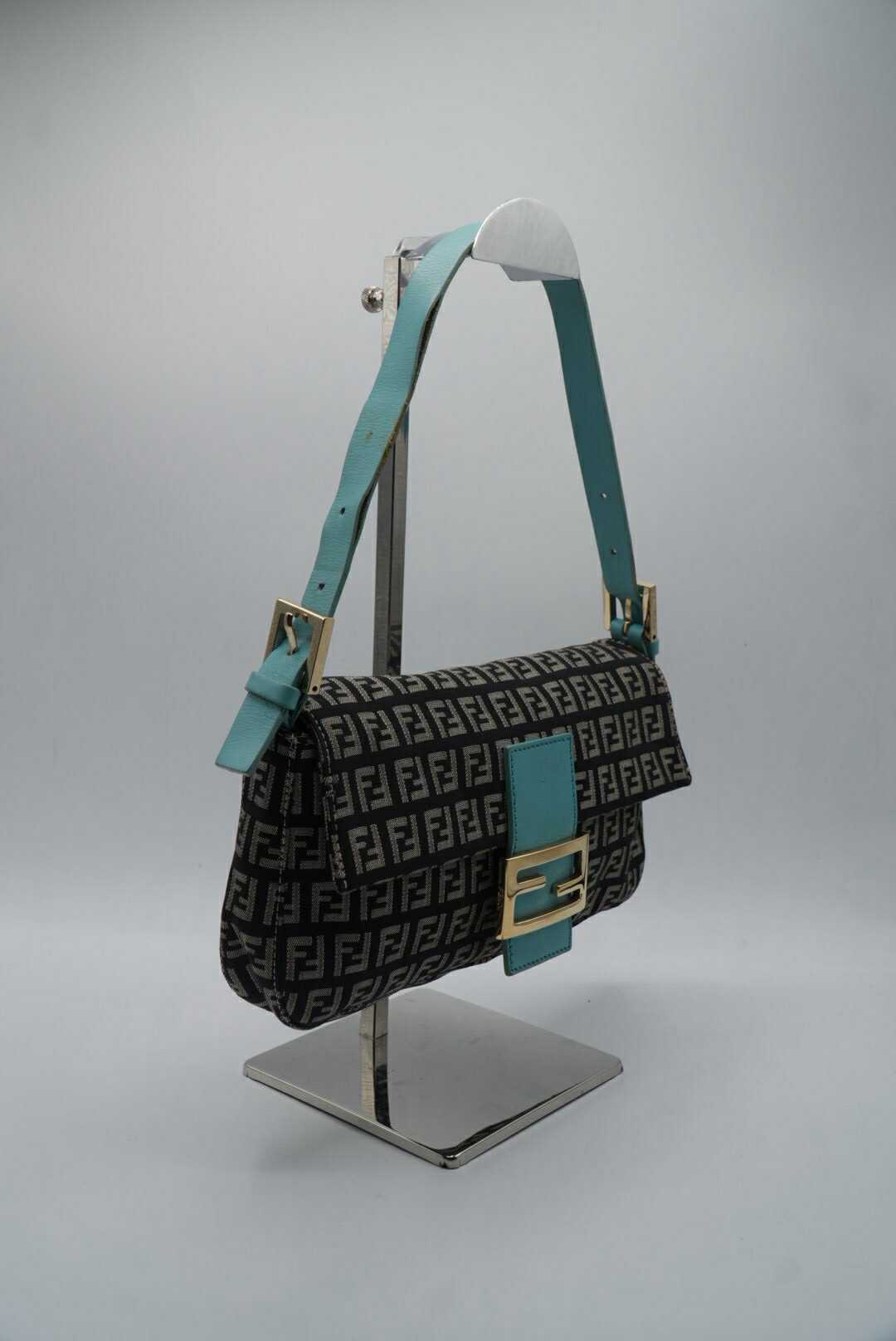 Fendi Zucchino Canvas Mamma Baguette Bag