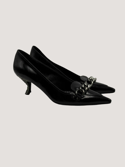 Prada Patent Leather Bow Accents Pumps