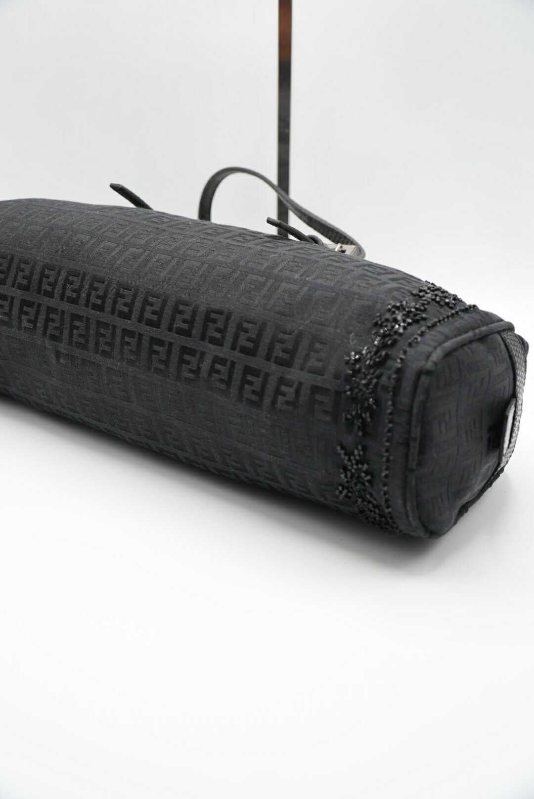 Fendi Black Mamma Baguette Sequined Shoulder Bag