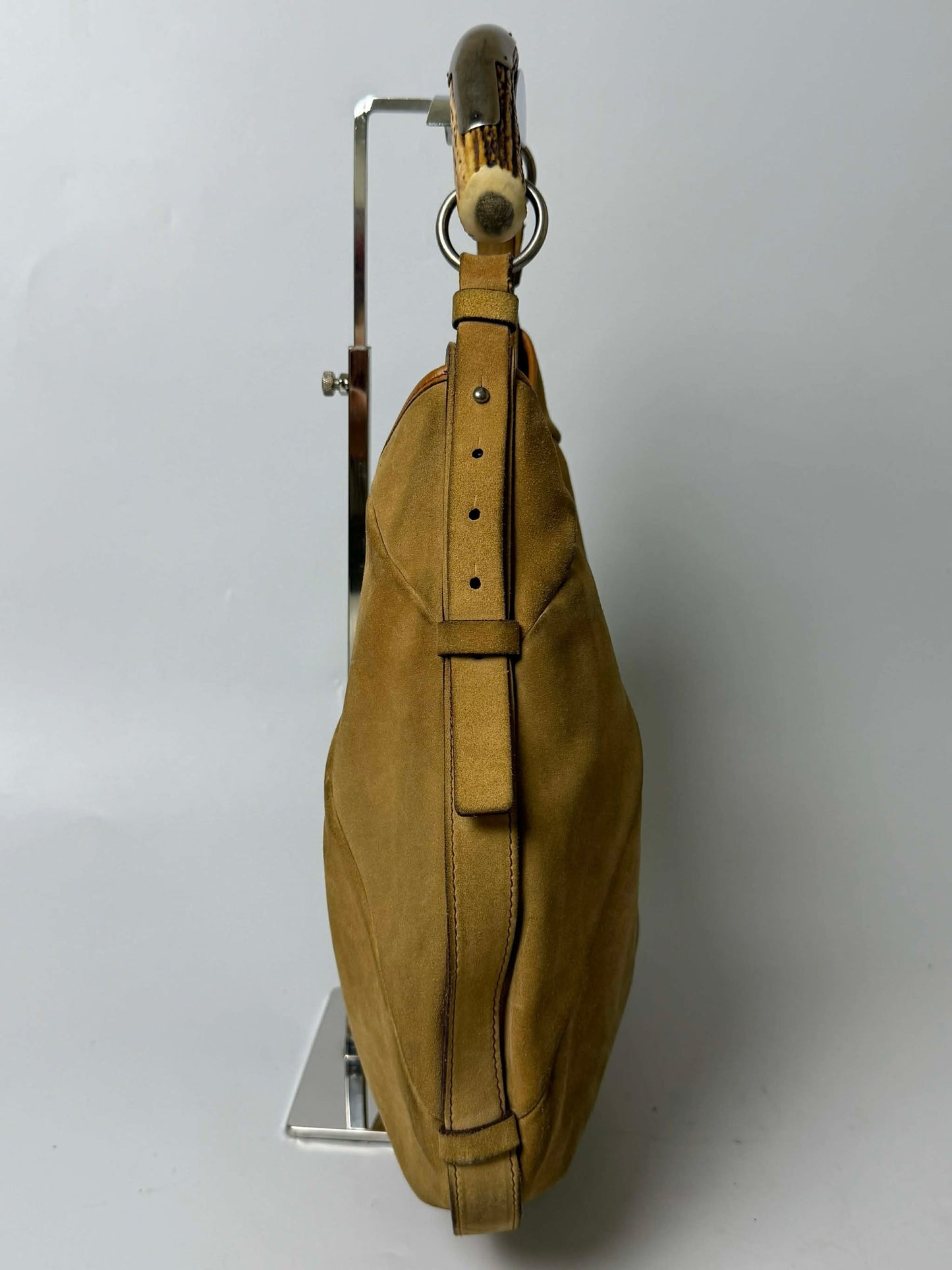 Yves Saint Laurent Taupe Suede Mombasa Hobo Bag