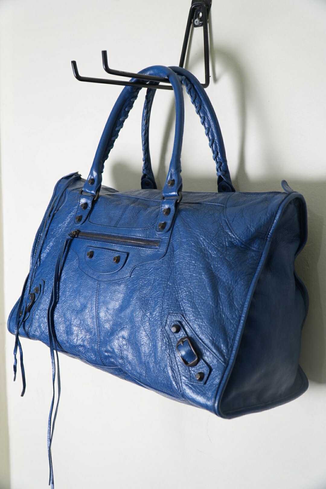 Balenciaga Ocean Lambskin Leather Motorcycle Work Bag