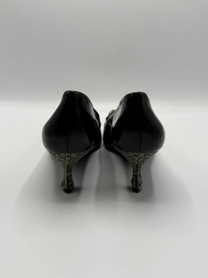 Prada Patent Leather Bow Accents Pumps