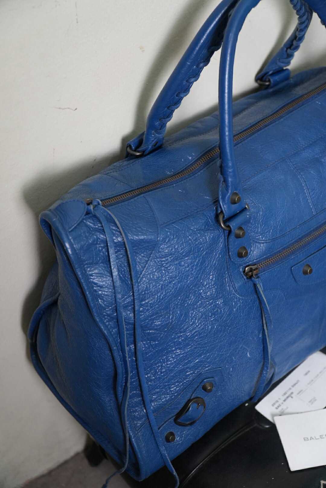 Balenciaga Ocean Lambskin Leather Motorcycle Work Bag