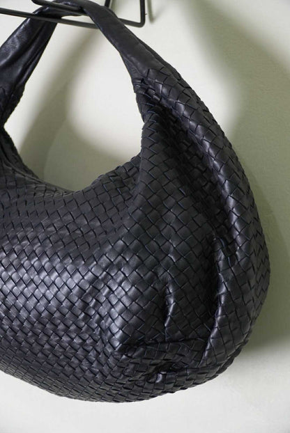 Bottega Veneta Belly Hobo Bag Intrecciato Black Leather