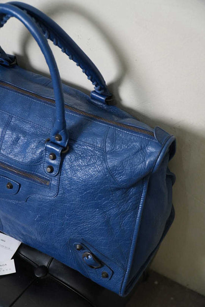 Balenciaga Ocean Lambskin Leather Motorcycle Work Bag