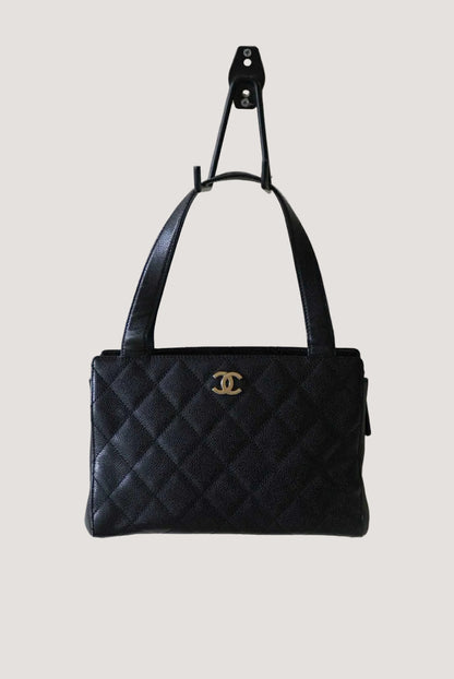 Chanel Black Caviar Quilted Handbag