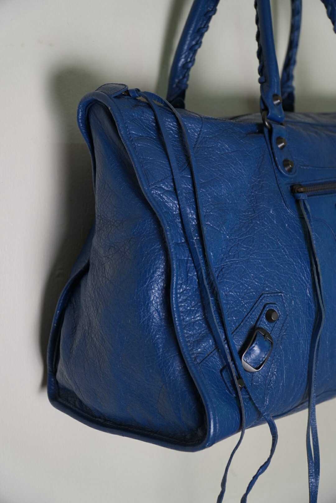 Balenciaga Ocean Lambskin Leather Motorcycle Work Bag