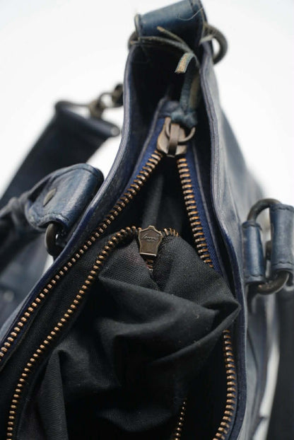 Balenciaga Dark Blue First Motorcycle Bag