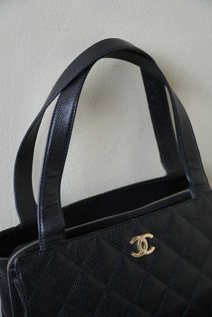 Chanel Black Caviar Quilted Handbag