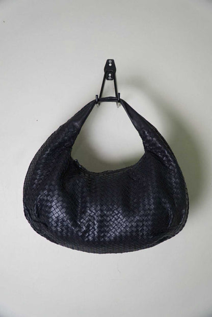 Bottega Veneta Belly Hobo Bag Intrecciato Black Leather