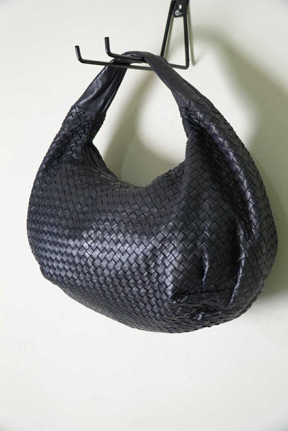 Bottega Veneta Belly Hobo Bag Intrecciato Black Leather