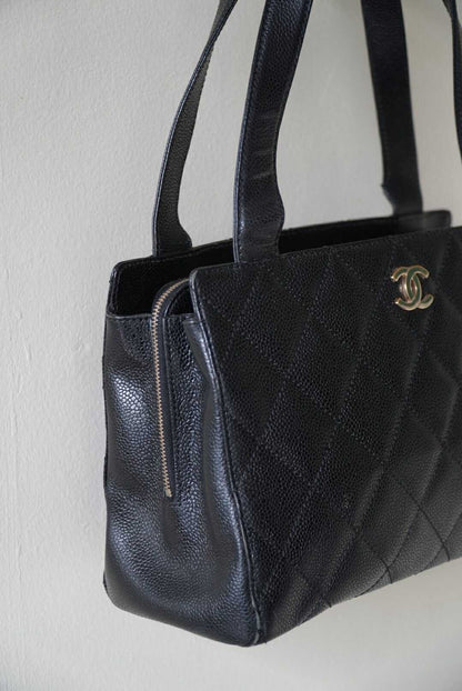 Chanel Black Caviar Quilted Handbag