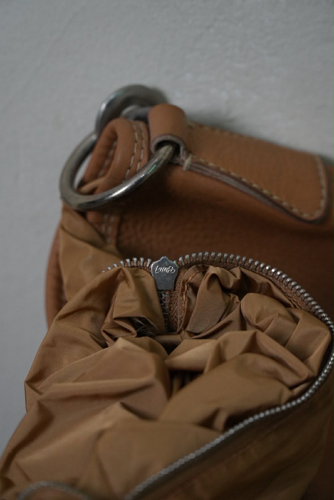 Miu Miu Prada Brown Grained Leather Hobo Shoulder Bag