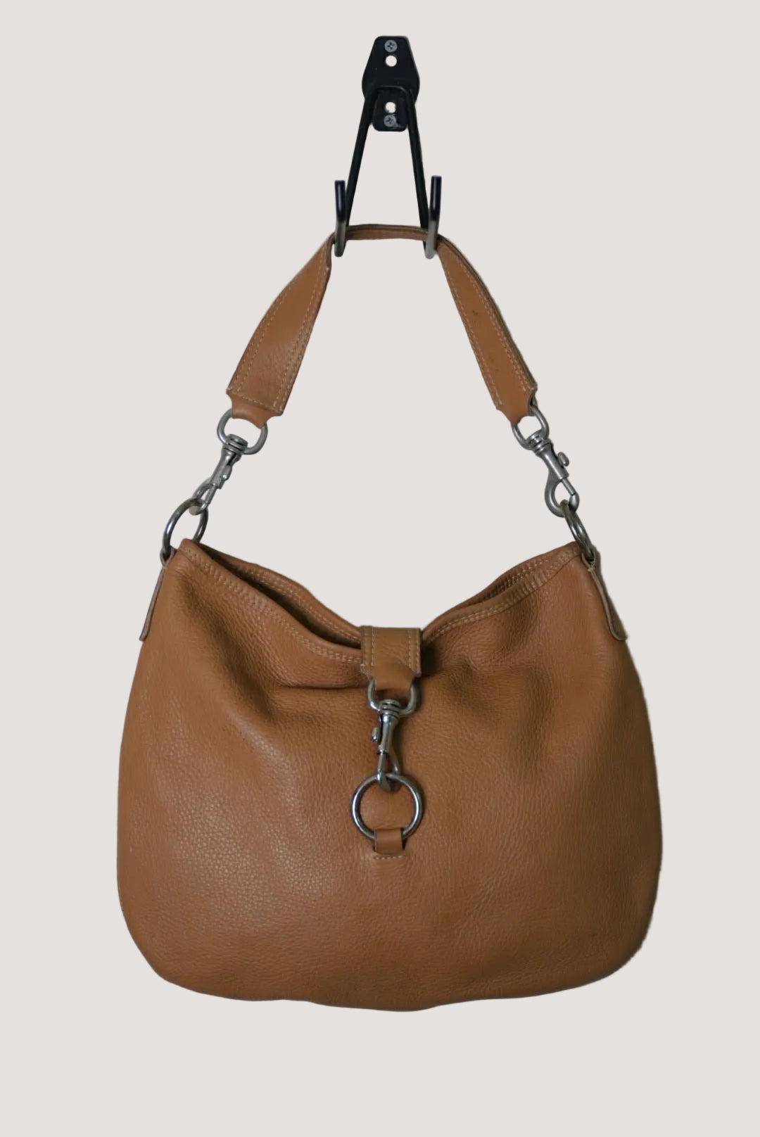 Miu Miu Prada Brown Grained Leather Hobo Shoulder Bag