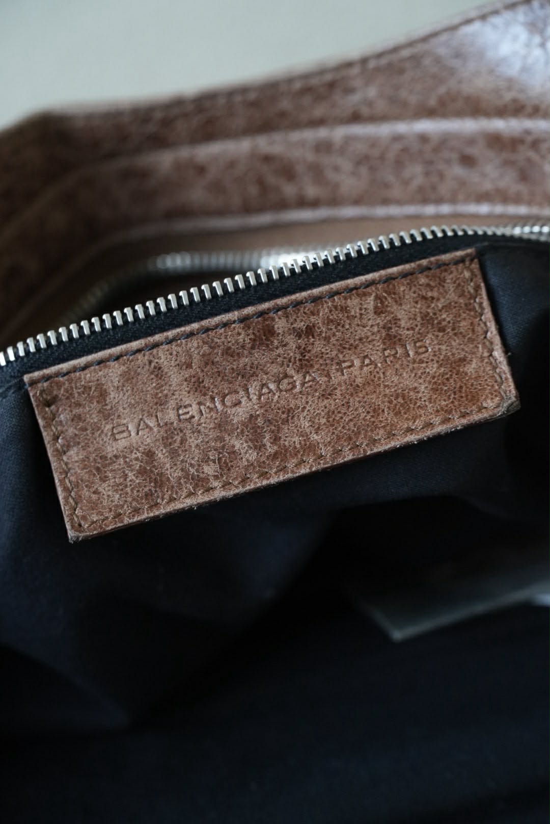 Vintage Balenciaga Brown Natural Linen Truffle City Bag