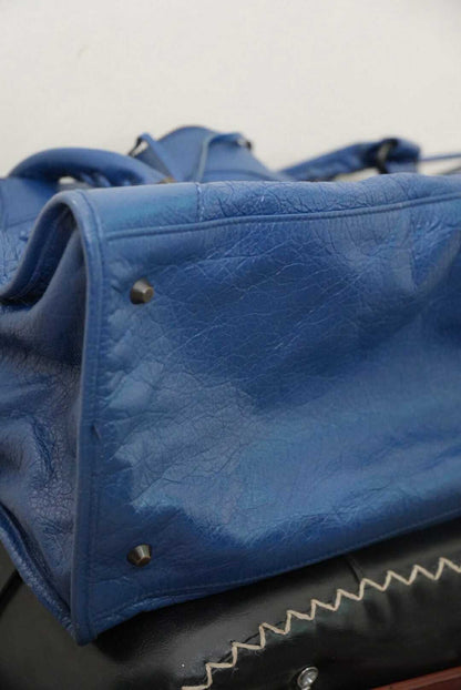 Balenciaga Ocean Lambskin Leather Motorcycle Work Bag