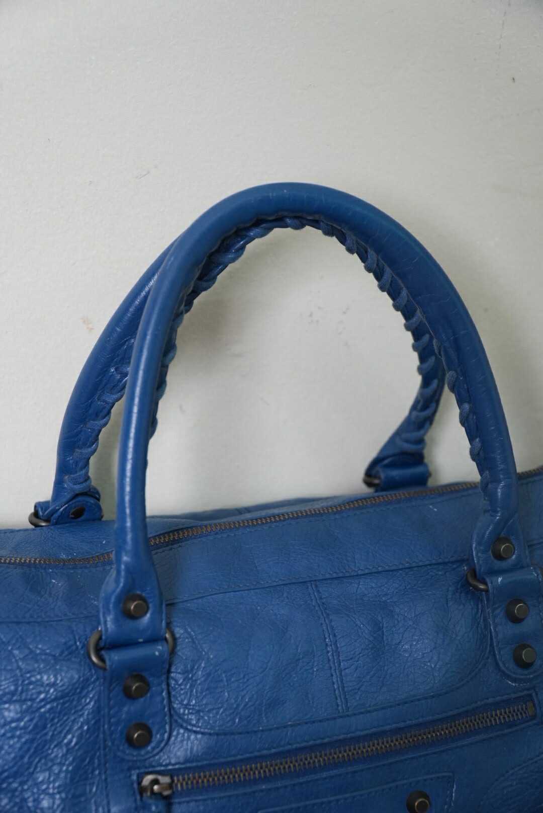 Balenciaga Ocean Lambskin Leather Motorcycle Work Bag