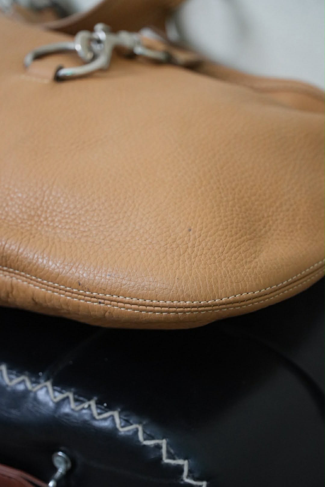 Miu Miu Prada Brown Grained Leather Hobo Shoulder Bag