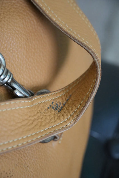 Miu Miu Prada Brown Grained Leather Hobo Shoulder Bag