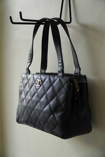 Chanel Black Caviar Quilted Handbag