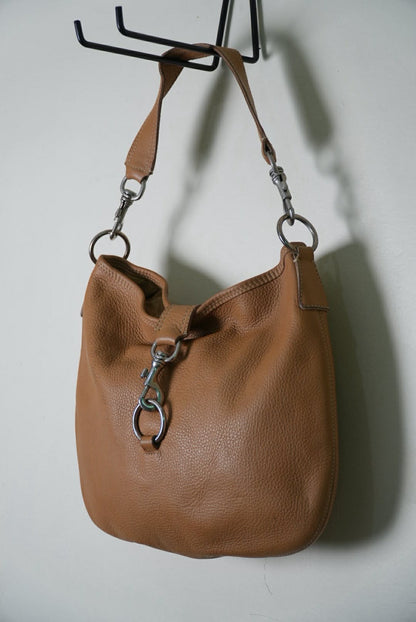 Miu Miu Prada Brown Grained Leather Hobo Shoulder Bag