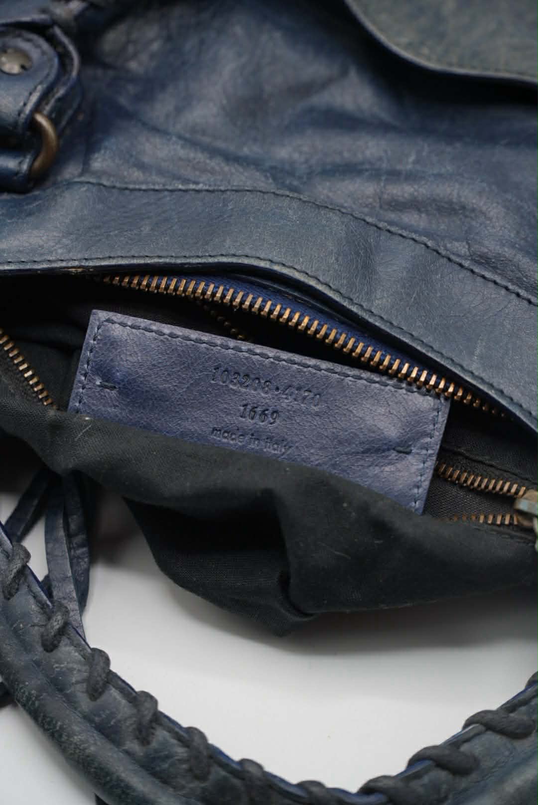 Balenciaga Dark Blue First Motorcycle Bag