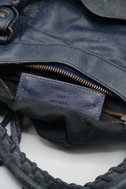 Balenciaga Dark Blue First Motorcycle Bag