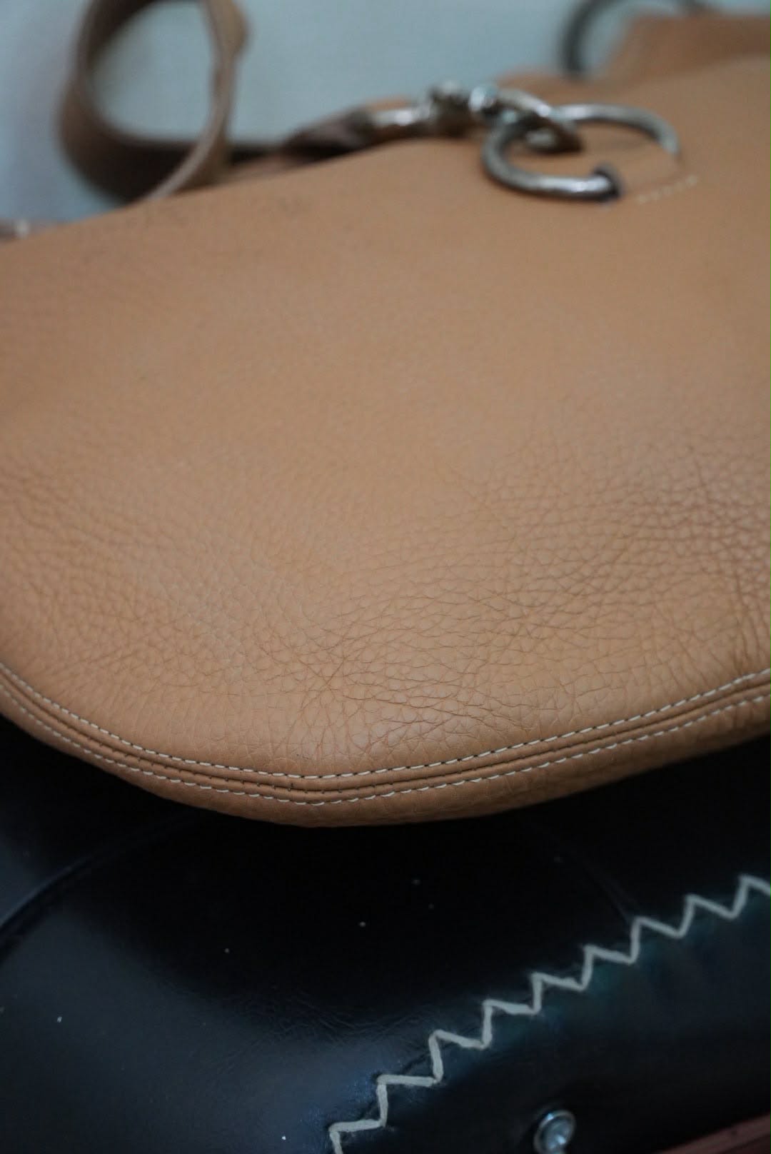 Miu Miu Prada Brown Grained Leather Hobo Shoulder Bag