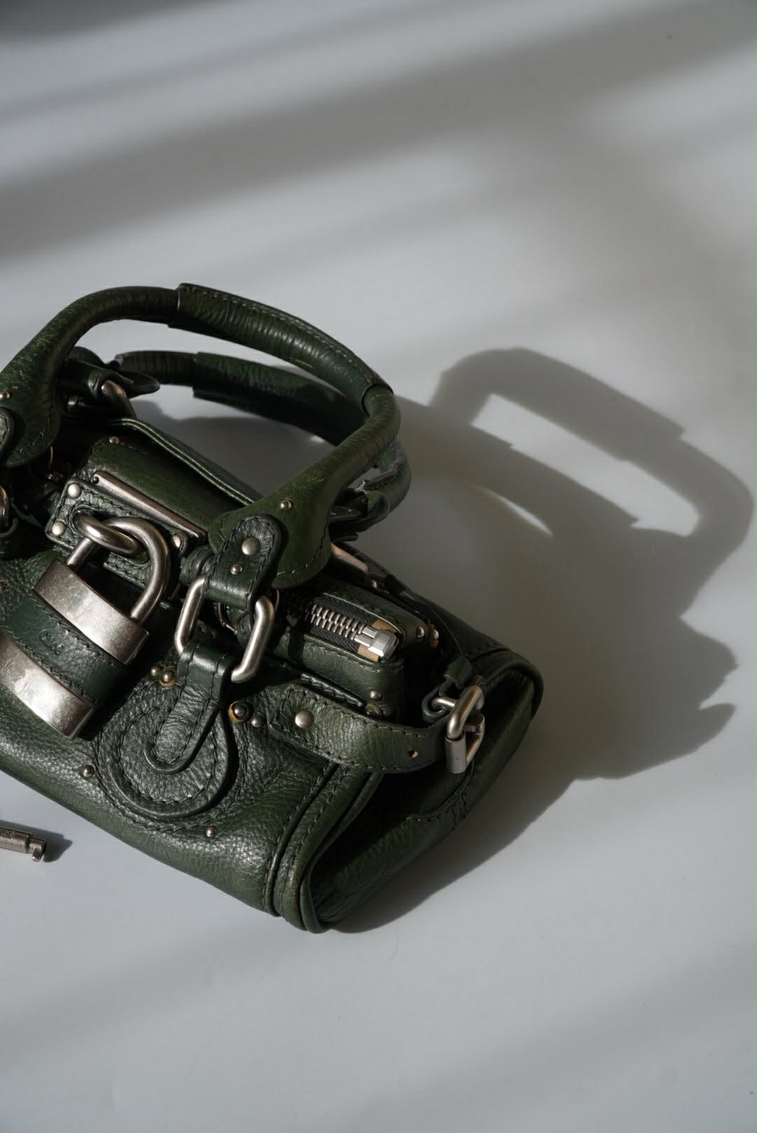 Chloé Green Leather Paddington Mini Satchel