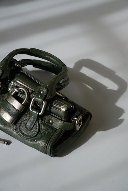 Chloé Green Leather Paddington Mini Satchel