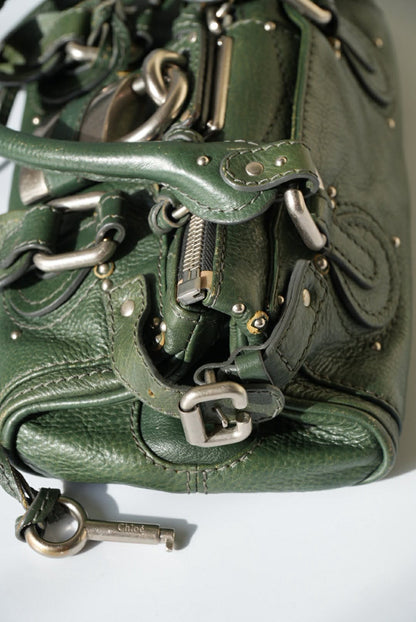 Chloé Green Leather Paddington Mini Satchel