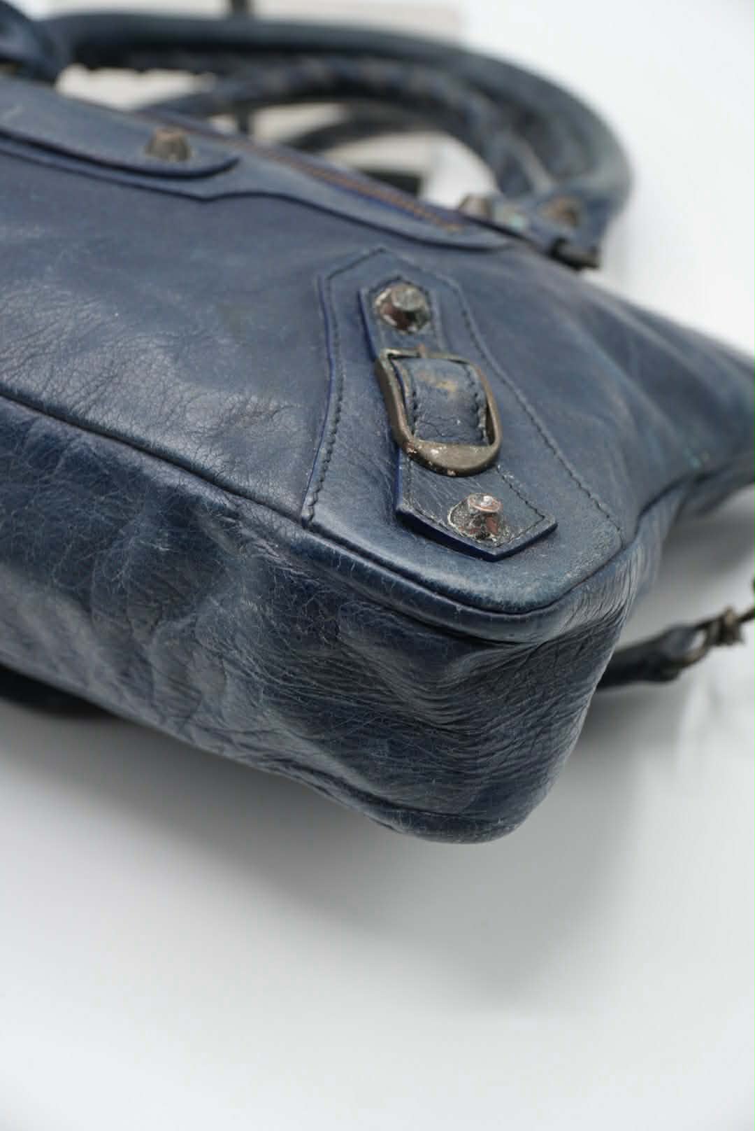 Balenciaga Dark Blue First Motorcycle Bag