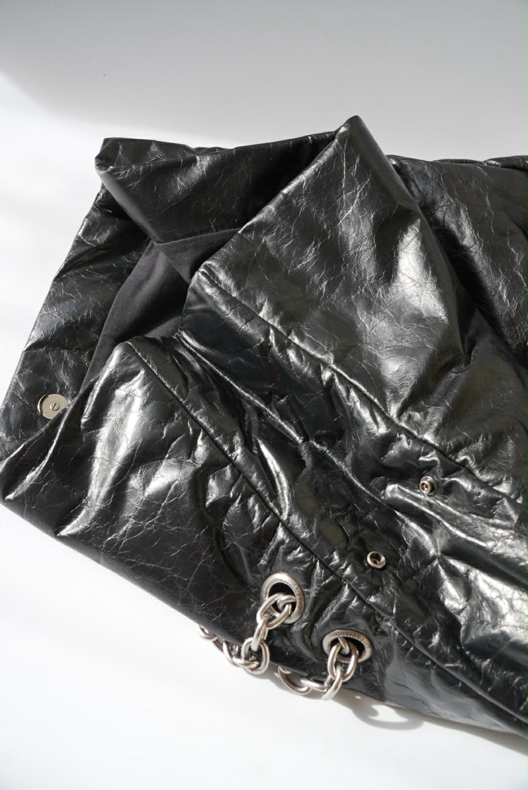 Balenciaga Creased Leather Monaco Chain-Strap Shoulder Bag