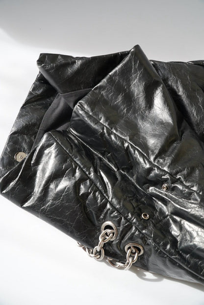 Balenciaga Creased Leather Monaco Chain-Strap Shoulder Bag