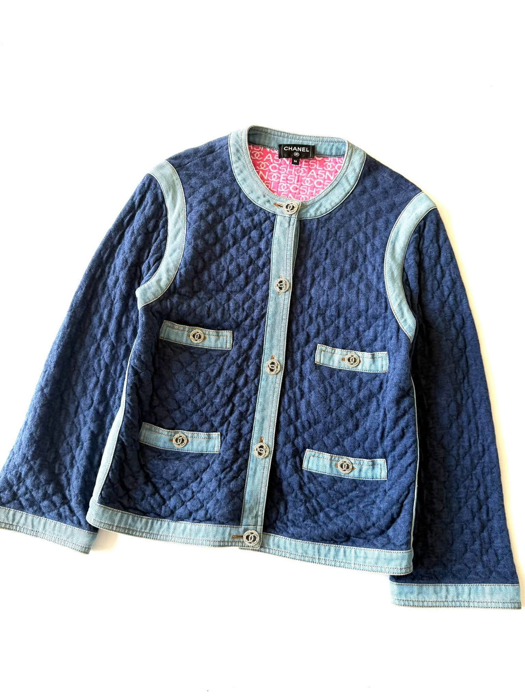 Chanel 20P Double Face Quilted Denim Jacket