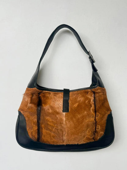 F/W 1999 Gucci by Tom Ford Brown Ponyhair Jackie Bag