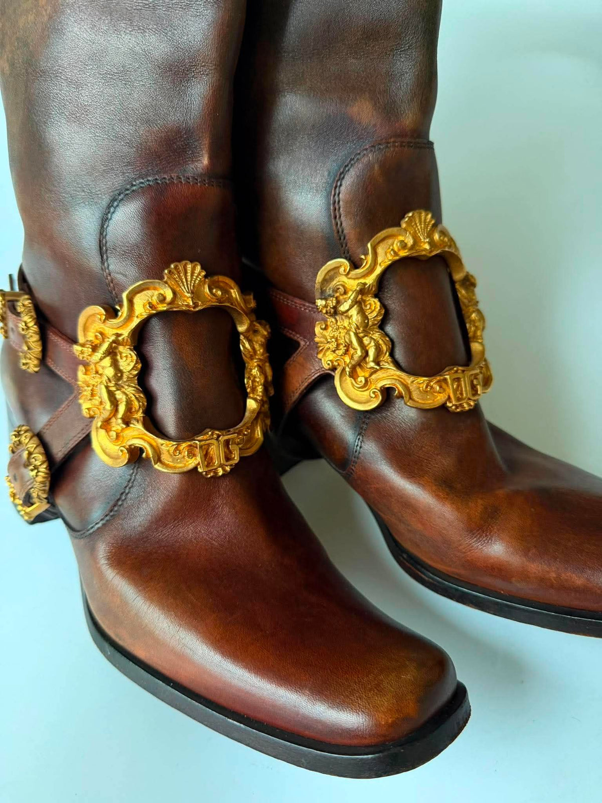 Dolce & Gabbana Fall 2006 Baroque-Embellished Leather Boots