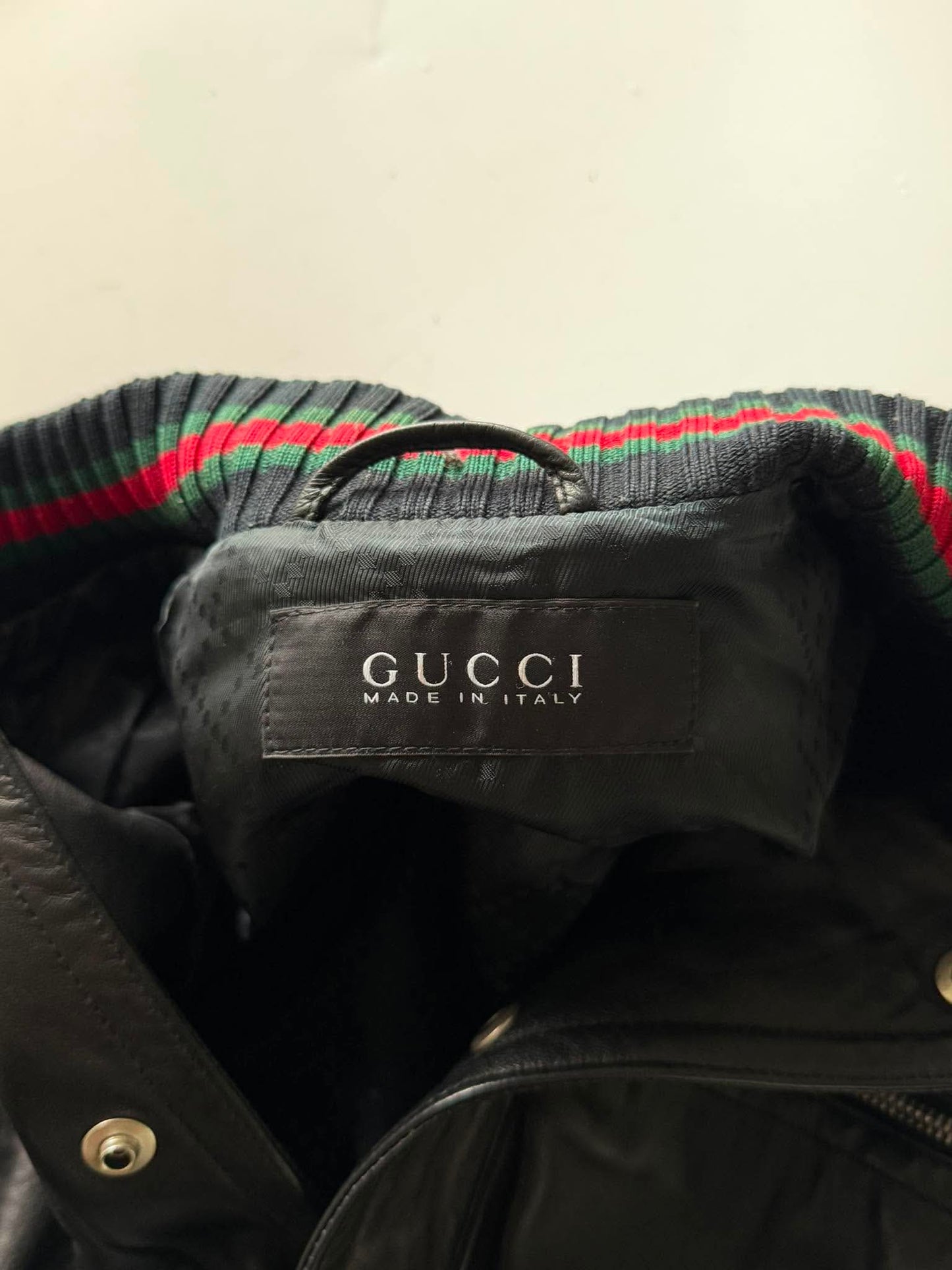 2000's GUCCI ICONIC INNER WEB LEATHER JACKET