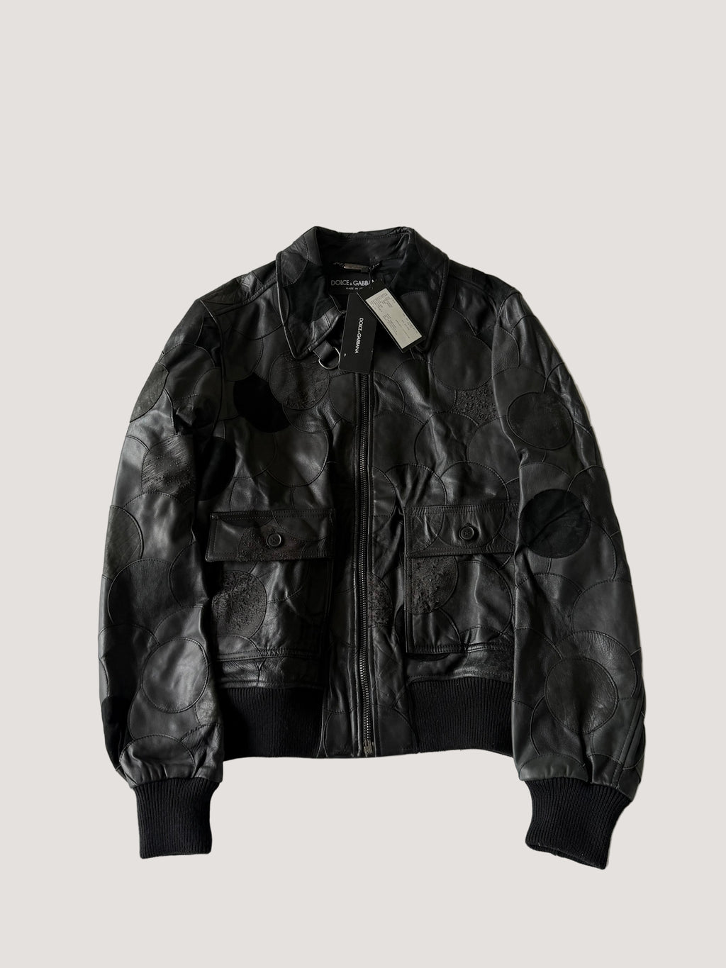 A/W2008 Dolce & Gabbana Patchwork Circle Leather Jacket