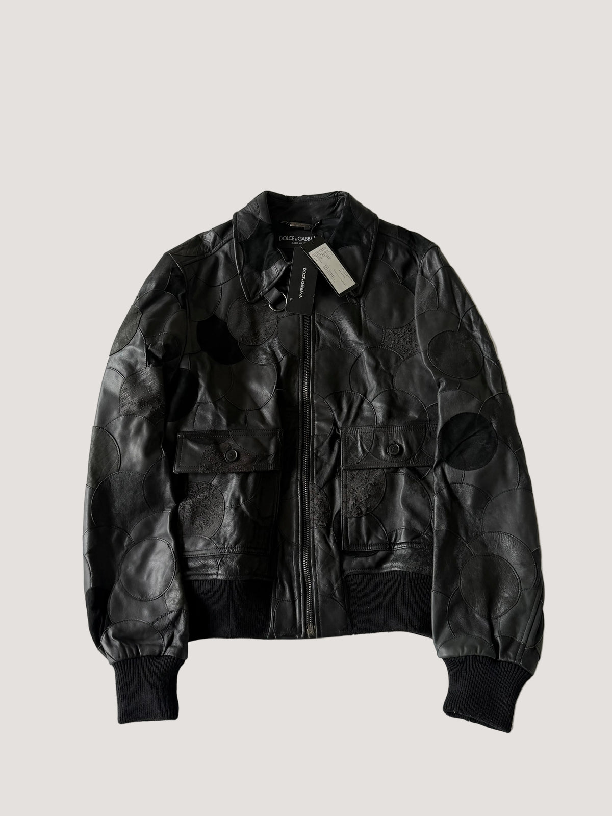A/W2008 Dolce & Gabbana Patchwork Circle Leather Jacket