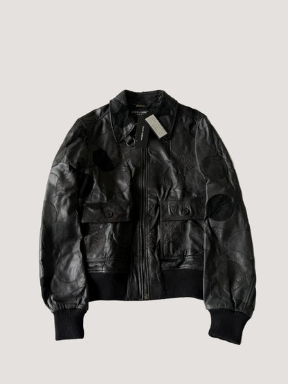 A/W2008 Dolce & Gabbana Patchwork Circle Leather Jacket